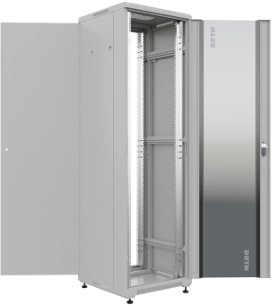 Шкаф коммутационный NTSS Премиум (NTSS-R18U6060GS) напольный 18U 600x600мм пер.дв.стекл металл 900кг серый 510мм 903мм IP20 - купить недорого с доставкой в интернет-магазине