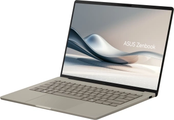 Ноутбук Asus Zenbook A14 UX3407QA-QD197W Snapdragon X X1-26-100 16Gb SSD512Gb Qualcomm Adreno 14" OLED WUXGA (1920x1200) Windows 11 Home beige WiFi BT Cam (90NB1501-M00850) - купить недорого с доставкой в интернет-магазине