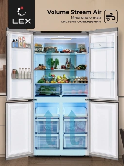 Холодильник Lex LCD505XID 3-хкамерн. серебристый металлик инвертер - купить недорого с доставкой в интернет-магазине