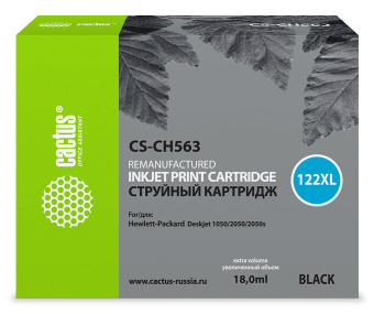 Картридж струйный Cactus CS-CH563 №122XL черный (18мл) для HP DJ 1050/2050/2050s - купить недорого с доставкой в интернет-магазине