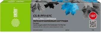 Картридж перезаправляемый струйный Cactus CS-R-PFI107C голубой (260мл) для Canon imageProGRAF iPF670/680/685/770/780/785 без чипа - купить недорого с доставкой в интернет-магазине