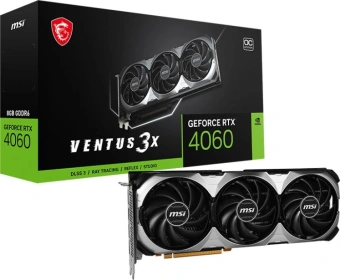 Видеокарта MSI PCI-E 4.0 RTX 4060 VENTUS 3X 8G OC NVIDIA GeForce RTX 4060 8Gb 128bit GDDR6 2565/17000 HDMIx1 DPx3 HDCP Ret - купить недорого с доставкой в интернет-магазине