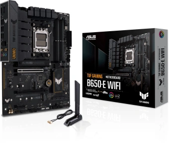 Материнская плата Asus TUF GAMING B650-E WIFI SocketAM5 AMD B650 4xDDR5 ATX AC`97 8ch(7.1) 2.5Gg RAID+HDMI+DP - купить недорого с доставкой в интернет-магазине