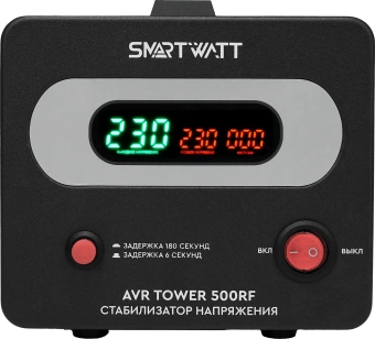 Стабилизатор напряжения Smartwatt AVR Tower 500RF 500ВА черный - купить недорого с доставкой в интернет-магазине