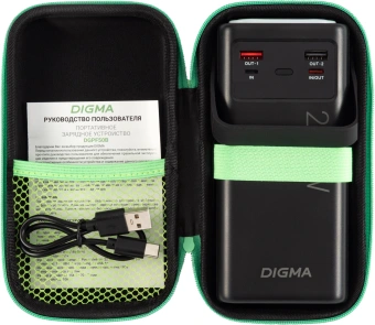 Мобильный аккумулятор Digma DGPF50B 50000mAh QC3.0/PD3.0 22.5W 2.25A 4xUSB-A/2xUSB-C черный (DGPF50B22PBK) - купить недорого с доставкой в интернет-магазине