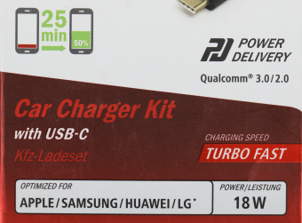 Автомобильное зар./устр. Hama H-183327 18W 3A (PD+QC) USB Type-C универсальное черный (00183327) - купить недорого с доставкой в интернет-магазине