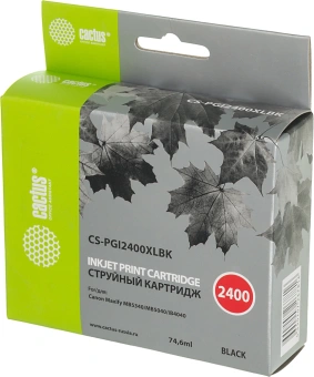 Картридж струйный Cactus CS-PGI2400XLBK PGI-2400XLBK черный пигментный (74.6мл) для Canon MAXIFY iB4040/ МВ5040/ МВ5340 с чипом - купить недорого с доставкой в интернет-магазине