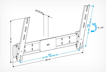 Кронштейн для телевизора Holder LCD-T6609-B черный 42"-65" макс.45кг настенный наклон - купить недорого с доставкой в интернет-магазине