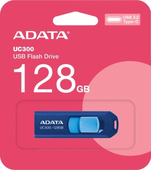 Флеш Диск A-Data 128GB Type-C UC300 ACHO-UC300-128G-RNB/BU USB3.2 синий/голубой - купить недорого с доставкой в интернет-магазине