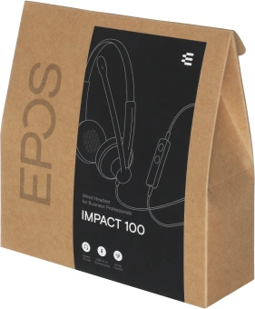 Наушники с микрофоном Epos Impact 100 UC Stereo черный накладные USB оголовье (1001420) - купить недорого с доставкой в интернет-магазине