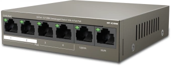 Коммутатор IP-Com F1106P-4-63W (L2) 6x100Мбит/с 4PoE 63W неуправляемый - купить недорого с доставкой в интернет-магазине