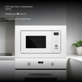 Микроволновая печь Hyundai HBW 2040 WG 20л. 800Вт белый (встраиваемая) - купить недорого с доставкой в интернет-магазине
