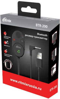Автомобильный FM-модулятор Ritmix BTR-200 черный BT USB (80002461) - купить недорого с доставкой в интернет-магазине