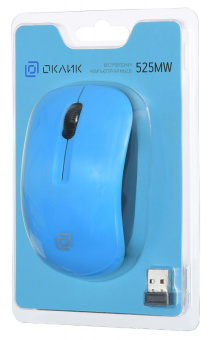 Мышь Оклик 525MW черный/голубой оптическая 1000dpi беспров. USB для ноутбука 3but (1090724) - купить недорого с доставкой в интернет-магазине