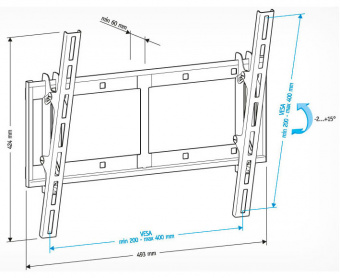 Кронштейн для телевизора Holder LCD-T4609 черный 32"-65" макс.60кг настенный наклон - купить недорого с доставкой в интернет-магазине