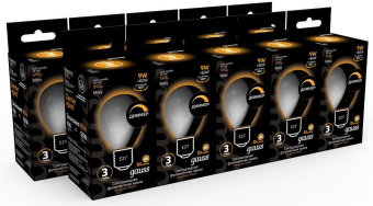 Лампа светодиодная Gauss Filament 105202109-D 9Вт цок.:E27 шар 220B 3000K св.свеч.бел.теп. (упак.:10шт) - купить недорого с доставкой в интернет-магазине