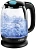 Чайник электрический Kitfort КТ-625-1 1.7л. 2200Вт черный/голубой корпус: стекло/пластик