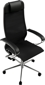 Кресло Метта ErgoLife Set 12 черный сиденье черный сетка с подголов. крестов. сталь хром - купить недорого с доставкой в интернет-магазине