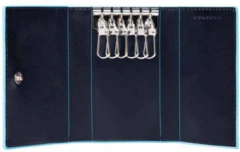 Ключница Piquadro Blue Square PC1396B2/BLU2 темно-синий натур.кожа - купить недорого с доставкой в интернет-магазине