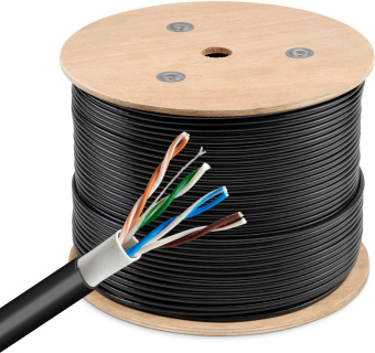 Кабель сетевой Buro BU-CCA-050-OUTDOOR UTP 4 пары cat.5E solid 0.50мм CCA 305м черный outdoor - купить недорого с доставкой в интернет-магазине
