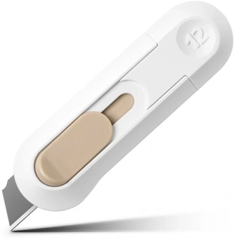 Нож канцелярский Deli NS065White шир.лез.12мм выдвижное лезвие пластик белый блистер - купить недорого с доставкой в интернет-магазине