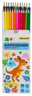 Карандаши цв. Silwerhof Веселые друзья 2.65мм трехгран. дерево ассорти 24цв. коробка/европод. - купить недорого с доставкой в интернет-магазине