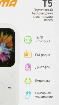 Плеер Hi-Fi Flash Digma T5 BT 16Gb белый/1.54"/FM/microSDHC - купить недорого с доставкой в интернет-магазине