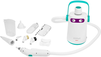 Пароочиститель ручной Kitfort КТ-9109-3 1000Вт белый/бирюзовый - купить недорого с доставкой в интернет-магазине