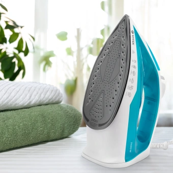 Утюг Vitek VT-8336 2400Вт белый/бирюзовый - купить недорого с доставкой в интернет-магазине