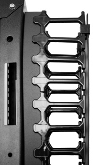 Кабельный органайзер Вертикальный ЦМО ВКО-П-42/48-9005 односторонний пальцы 42U шир.:4" глуб.:129мм - купить недорого с доставкой в интернет-магазине