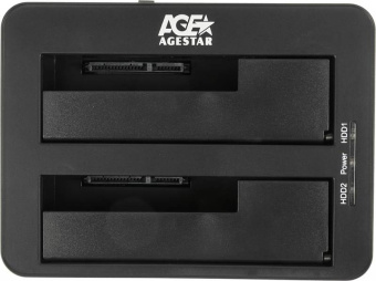 Док-станция для HDD AgeStar 3UBT8 SATA III USB3.0 пластик/алюминий серебристый 2 - купить недорого с доставкой в интернет-магазине