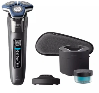 Бритва роторная Philips Series 7000 S7887/55 реж.эл.:3 питан.:аккум. черный/синий - купить недорого с доставкой в интернет-магазине