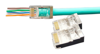 Коннектор Hyperline (PLEZ-8P8C-U-C5-SH-100) FTP кат.5e RJ45 прозрачный (упак.:100шт) - купить недорого с доставкой в интернет-магазине