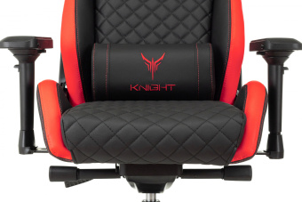 Кресло игровое Knight Titan черный/красный ромбик эко.кожа с подголов. крестов. металл - купить недорого с доставкой в интернет-магазине