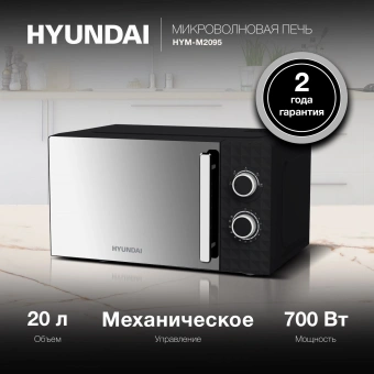 Микроволновая Печь Hyundai HYM-M2095 20л. 700Вт черный - купить недорого с доставкой в интернет-магазине