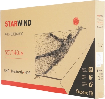 Телевизор LED Starwind 55" SW-LED55UG403 Яндекс.ТВ Frameless черный 4K Ultra HD 60Hz DVB-T DVB-T2 DVB-C DVB-S DVB-S2 USB WiFi Smart TV - купить недорого с доставкой в интернет-магазине