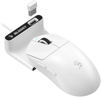 Мышь A4Tech Bloody R77 Ultra Dock белый оптическая 20000dpi беспров. USB 5but - купить недорого с доставкой в интернет-магазине
