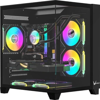 Корпус Formula Crystal Z9M черный без БП mATX 1xUSB3.0 1xUSB3.1 audio bott PSU - купить недорого с доставкой в интернет-магазине