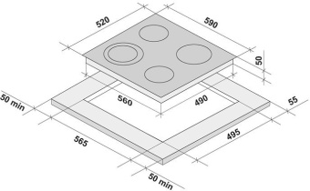 Варочная поверхность Krona Orsa 60 черный - купить недорого с доставкой в интернет-магазине