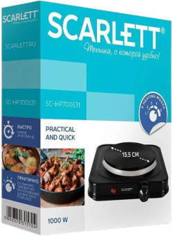 Плита Электрическая Scarlett SC-HP700S31 черный эмаль (настольная) - купить недорого с доставкой в интернет-магазине