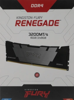 Память DDR4 2x8GB 3200MHz Kingston KF432C16RB2K2/16 Fury Renegade Black RTL Gaming PC4-25600 CL16 DIMM 288-pin 1.35В kit dual rank с радиатором Ret - купить недорого с доставкой в интернет-магазине