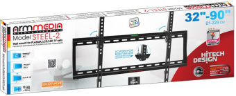 Кронштейн для телевизора Arm Media STEEL-2 new черный 32"-90" макс.40кг настенный наклон - купить недорого с доставкой в интернет-магазине