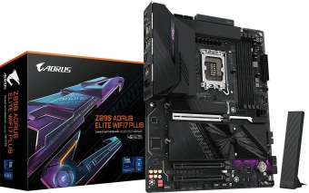 Материнская плата Gigabyte Z890 AORUS ELITE WIFI7 PLUS Soc-1851 Intel Z890 ATX AC`97 8ch(7.1) 5Gigabit RAID+DP - купить недорого с доставкой в интернет-магазине