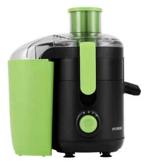 Соковыжималка центробежная Hyundai HY-JE1625 500Вт рез.сок.:450мл. черный/зеленый - купить недорого с доставкой в интернет-магазине