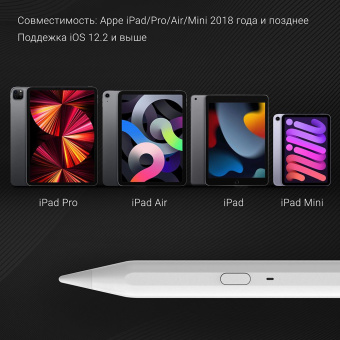 Стилус Digma Pro i2 для Apple iPad/Pro/Air/Mini белый (DGSPI2WT) - купить недорого с доставкой в интернет-магазине