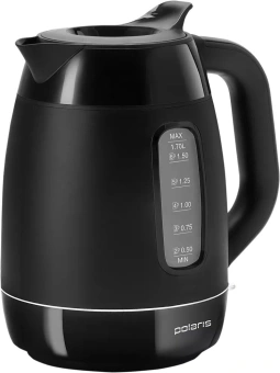 Чайник электрический Polaris PWK 0723DDW 1.8л. 2200Вт черный корпус: пластик (026600) - купить недорого с доставкой в интернет-магазине