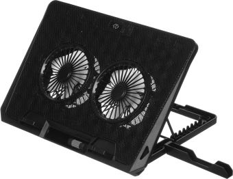 Подставка для ноутбука Digma D-NCP170-2x110 18" 400x288x45мм 52дБ 2xUSB 2x 110ммFAN 1100г Fan-control металл/пластик черный - купить недорого с доставкой в интернет-магазине
