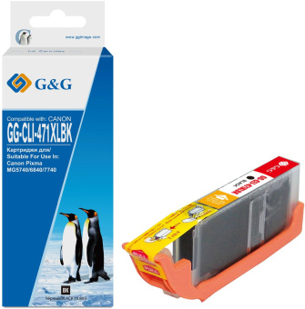 Картридж струйный G&G GG-CLI-471XLBK фото черный (10.8мл) для Canon TS5040/MG5740/MG6840/MG7740 - купить недорого с доставкой в интернет-магазине
