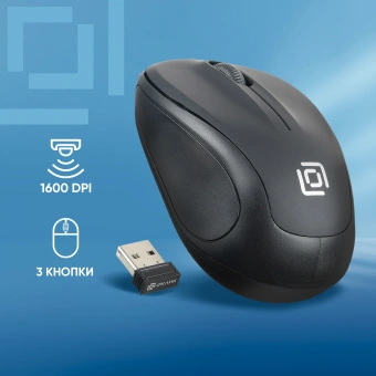 Мышь Оклик 665MW черный оптическая 1600dpi беспров. USB для ноутбука 3but (1025130) - купить недорого с доставкой в интернет-магазине