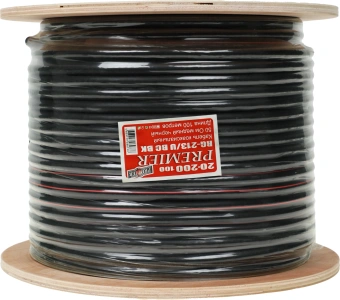 Кабель Premier RG-213/U BC BK 100м. черный (20-200 100) - купить недорого с доставкой в интернет-магазине